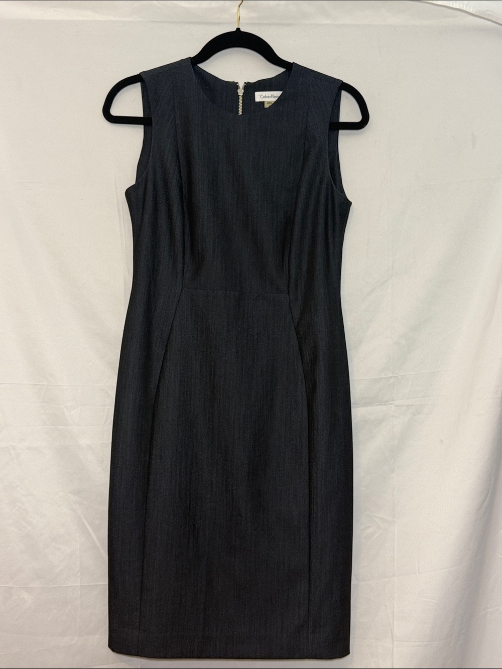 Calvin Klein Dark Gray Sleeveless Sheath Dress